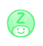 緑色・数字とローマ字♪プリチーはんこ（個別スタンプ：40）