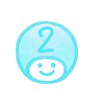水色・数字とローマ字♪プリチーはんこ（個別スタンプ：7）