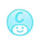 水色・数字とローマ字♪プリチーはんこ（個別スタンプ：17）