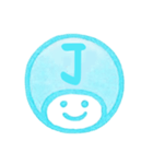 水色・数字とローマ字♪プリチーはんこ（個別スタンプ：24）