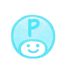 水色・数字とローマ字♪プリチーはんこ（個別スタンプ：30）