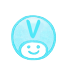 水色・数字とローマ字♪プリチーはんこ（個別スタンプ：36）