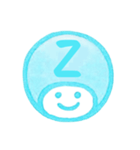 水色・数字とローマ字♪プリチーはんこ（個別スタンプ：40）