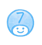 青色・数字とローマ字♪プリチーはんこ（個別スタンプ：12）