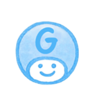 青色・数字とローマ字♪プリチーはんこ（個別スタンプ：21）