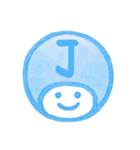 青色・数字とローマ字♪プリチーはんこ（個別スタンプ：24）