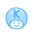 青色・数字とローマ字♪プリチーはんこ（個別スタンプ：25）