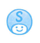 青色・数字とローマ字♪プリチーはんこ（個別スタンプ：33）