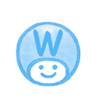 青色・数字とローマ字♪プリチーはんこ（個別スタンプ：37）