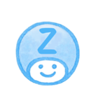 青色・数字とローマ字♪プリチーはんこ（個別スタンプ：40）