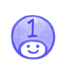 紺色・数字とローマ字♪プリチーはんこ（個別スタンプ：6）