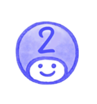 紺色・数字とローマ字♪プリチーはんこ（個別スタンプ：7）