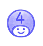 紺色・数字とローマ字♪プリチーはんこ（個別スタンプ：9）