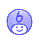 紺色・数字とローマ字♪プリチーはんこ（個別スタンプ：11）