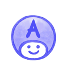 紺色・数字とローマ字♪プリチーはんこ（個別スタンプ：15）