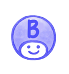 紺色・数字とローマ字♪プリチーはんこ（個別スタンプ：16）