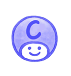 紺色・数字とローマ字♪プリチーはんこ（個別スタンプ：17）