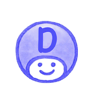 紺色・数字とローマ字♪プリチーはんこ（個別スタンプ：18）