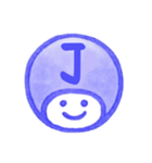 紺色・数字とローマ字♪プリチーはんこ（個別スタンプ：24）