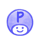 紺色・数字とローマ字♪プリチーはんこ（個別スタンプ：30）