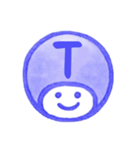 紺色・数字とローマ字♪プリチーはんこ（個別スタンプ：34）