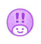 紫色・数字とローマ字♪プリチーはんこ（個別スタンプ：3）