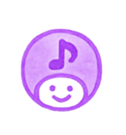 紫色・数字とローマ字♪プリチーはんこ（個別スタンプ：4）