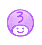 紫色・数字とローマ字♪プリチーはんこ（個別スタンプ：8）