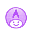 紫色・数字とローマ字♪プリチーはんこ（個別スタンプ：15）