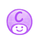 紫色・数字とローマ字♪プリチーはんこ（個別スタンプ：17）