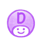 紫色・数字とローマ字♪プリチーはんこ（個別スタンプ：18）