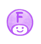 紫色・数字とローマ字♪プリチーはんこ（個別スタンプ：20）