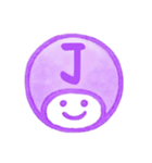 紫色・数字とローマ字♪プリチーはんこ（個別スタンプ：24）