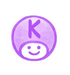 紫色・数字とローマ字♪プリチーはんこ（個別スタンプ：25）