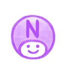 紫色・数字とローマ字♪プリチーはんこ（個別スタンプ：28）