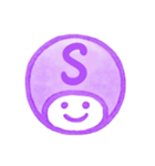 紫色・数字とローマ字♪プリチーはんこ（個別スタンプ：33）