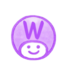 紫色・数字とローマ字♪プリチーはんこ（個別スタンプ：37）