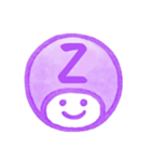 紫色・数字とローマ字♪プリチーはんこ（個別スタンプ：40）