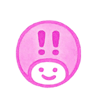 ピンク色・数字とローマ字♪プリチーはんこ（個別スタンプ：3）