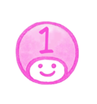 ピンク色・数字とローマ字♪プリチーはんこ（個別スタンプ：6）