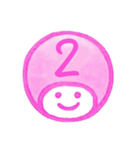 ピンク色・数字とローマ字♪プリチーはんこ（個別スタンプ：7）