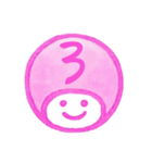 ピンク色・数字とローマ字♪プリチーはんこ（個別スタンプ：8）