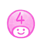 ピンク色・数字とローマ字♪プリチーはんこ（個別スタンプ：9）