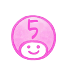 ピンク色・数字とローマ字♪プリチーはんこ（個別スタンプ：10）