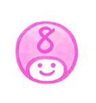 ピンク色・数字とローマ字♪プリチーはんこ（個別スタンプ：13）