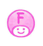 ピンク色・数字とローマ字♪プリチーはんこ（個別スタンプ：20）