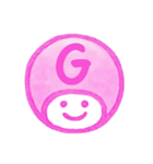 ピンク色・数字とローマ字♪プリチーはんこ（個別スタンプ：21）