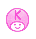 ピンク色・数字とローマ字♪プリチーはんこ（個別スタンプ：25）