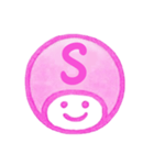 ピンク色・数字とローマ字♪プリチーはんこ（個別スタンプ：33）