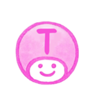 ピンク色・数字とローマ字♪プリチーはんこ（個別スタンプ：34）